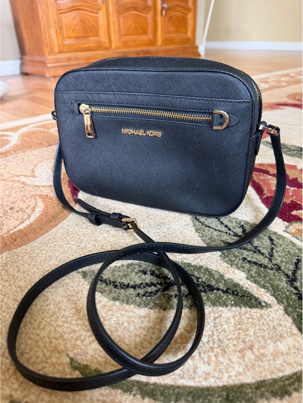 Michael Kors Black Saffiano Leather Crossbody Bag